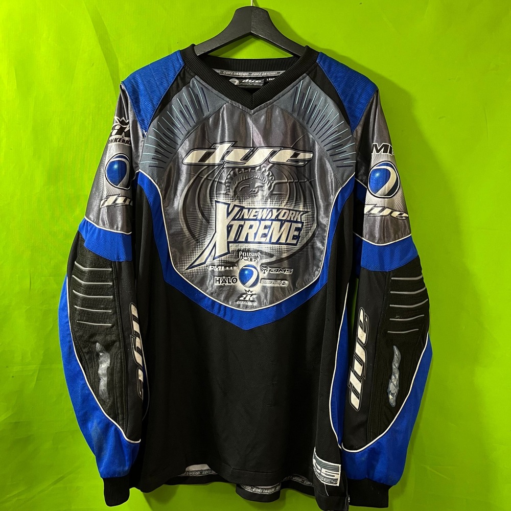 Y2K VTG Dye C5 Paintball Jersey New York Xtreme NYX Padded Black Blue Mens Large